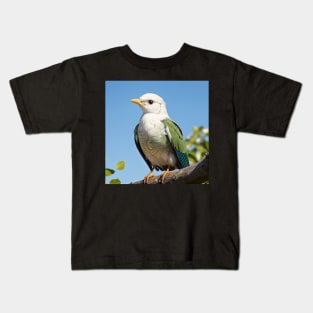 Fantasy Bird with Green and Blue Wings Kids T-Shirt